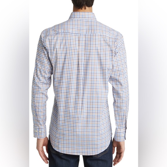 Peter Millar Men’s Striped Button Up Classic Nanoluxe Shirt - Picture 2 of 13